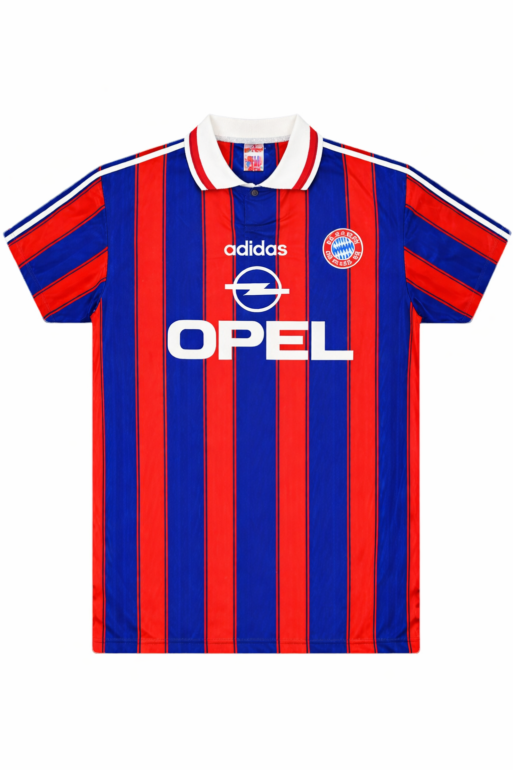 🔴🔵 Bayern Munich Retro Home Opel Blue/Red Stripes 1995/96
